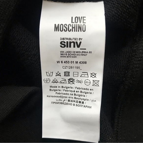 Love Moschino Black Appliquéd Metallic French Cotton-Blend Terry Sweatshirt, US4 - Picture 8 of 10
